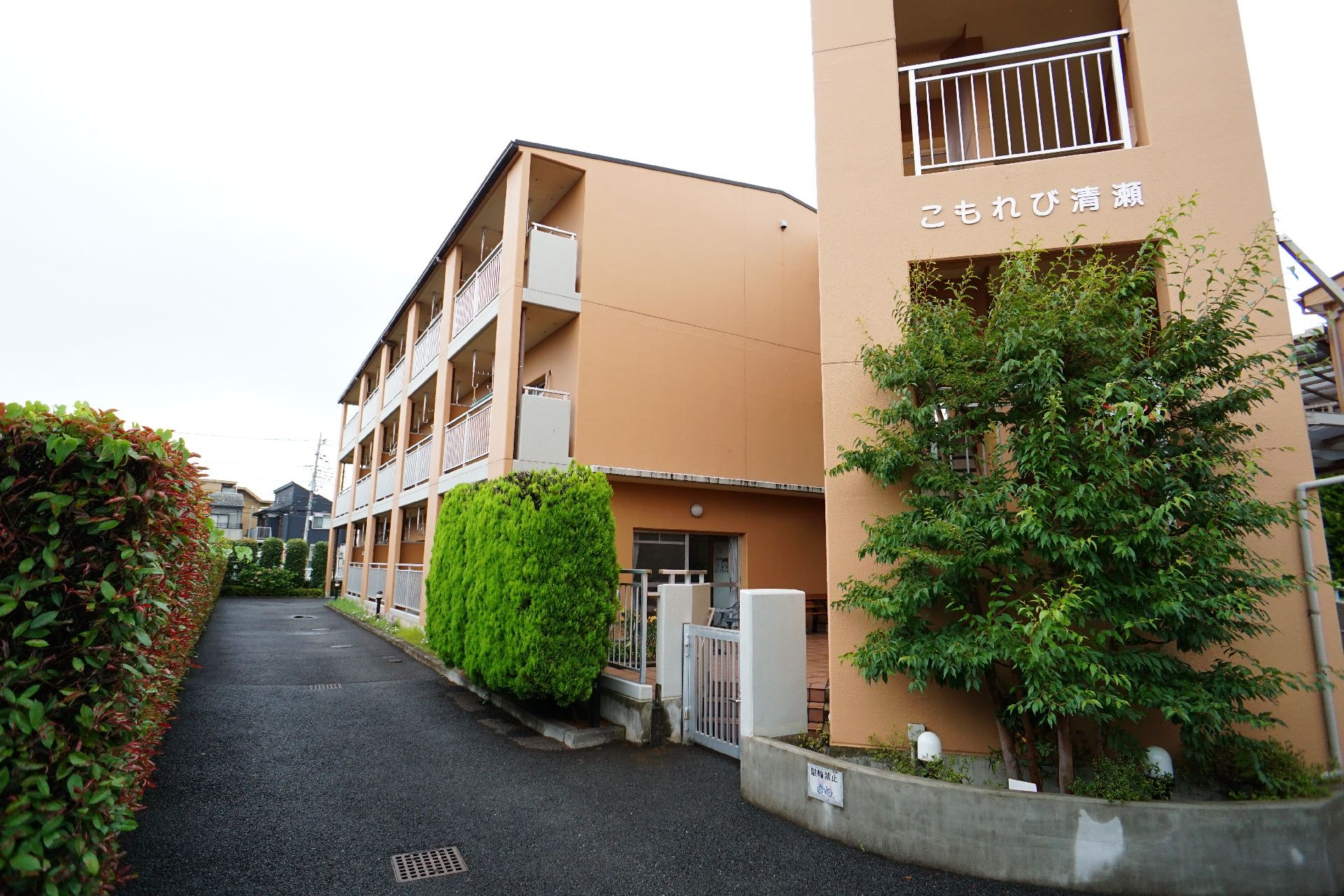 緑に囲まれた施設外観