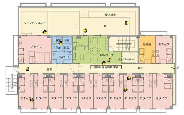 ビレッジ寛政の３階のフロアマップ