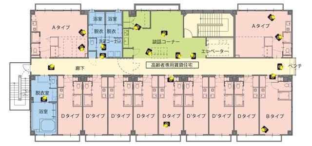 ビレッジ寛政の4階のフロアマップ