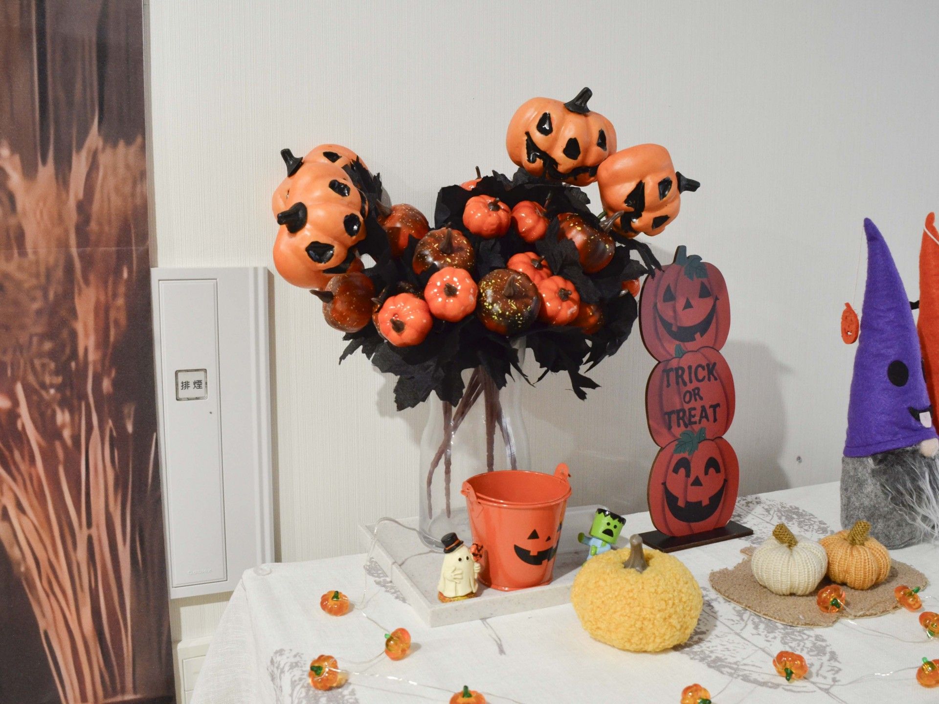 ハロウィンの飾り付け