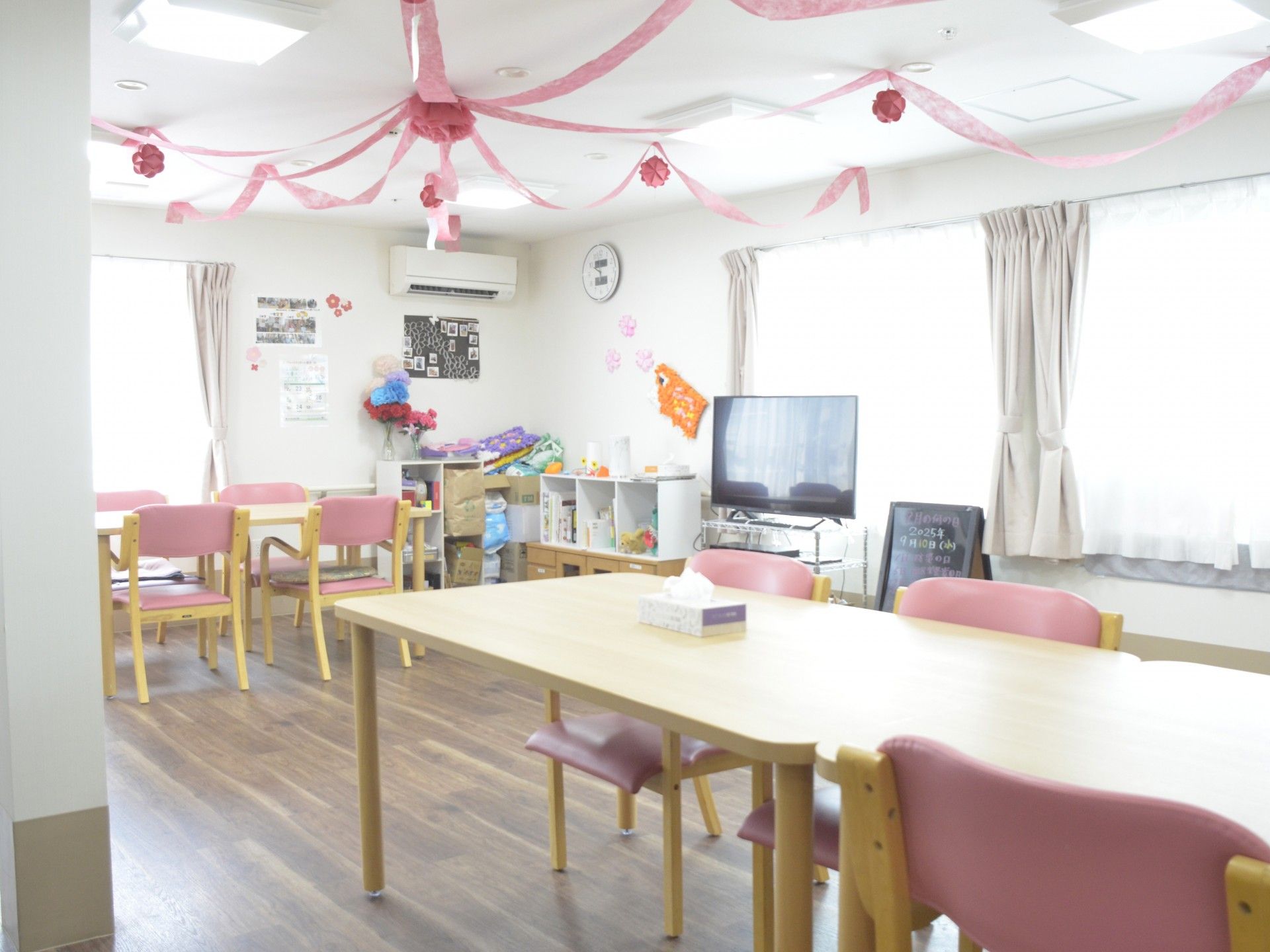 明るい共有スペース