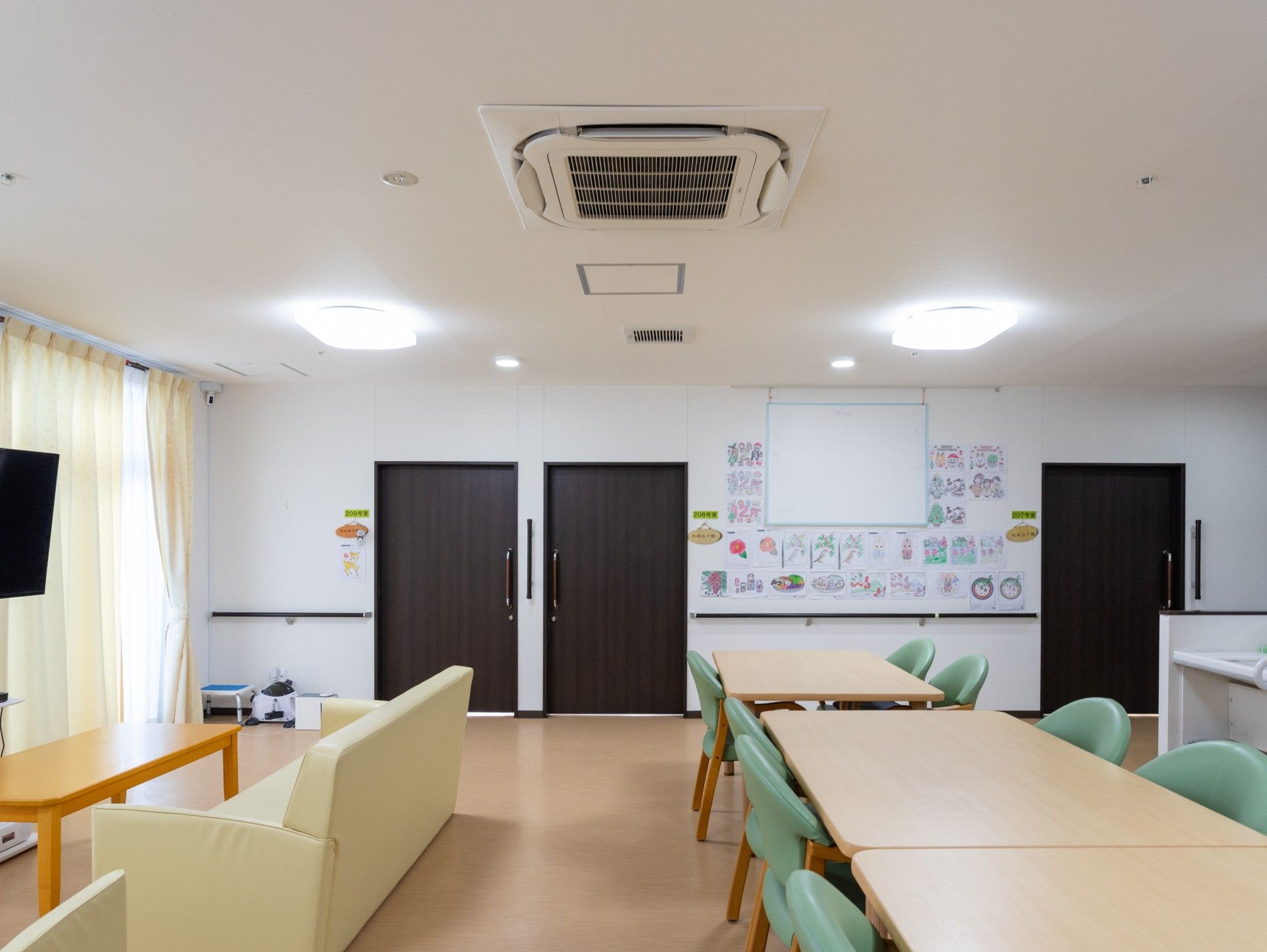 明るい共有スペース