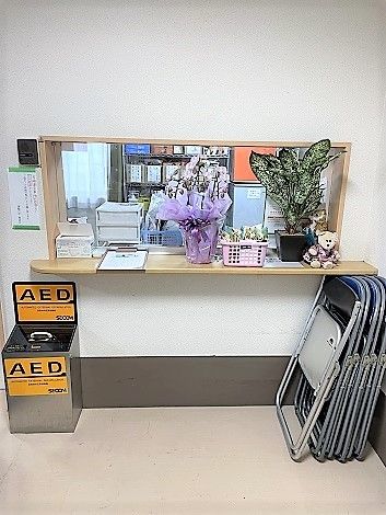 フロントの備品と装飾