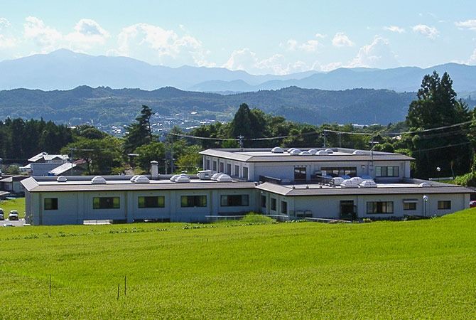 緑に囲まれた建物