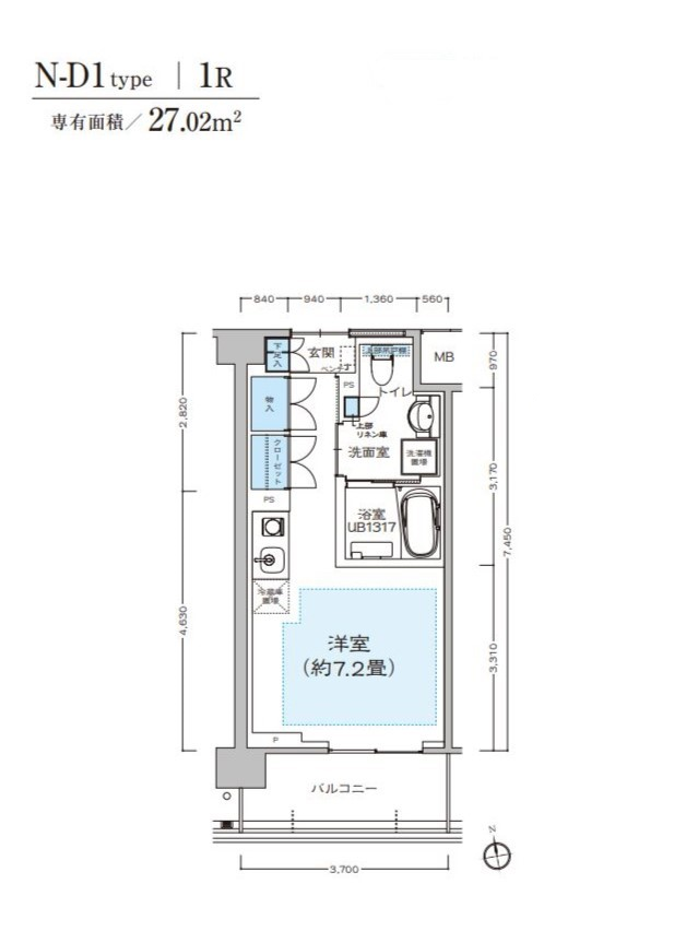 N-D1typeの間取り図