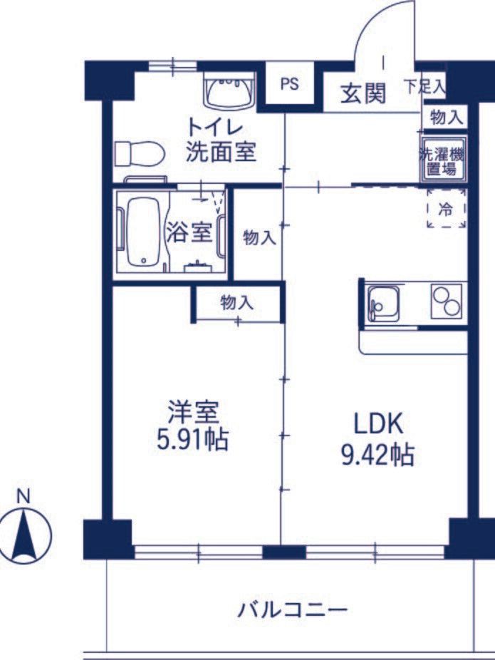 ライフ＆シニアハウス井草のライフハウス（一般居室）の間取り図
