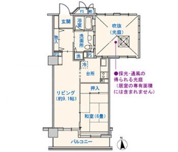 ライフ＆シニアハウス日暮里の1LDKの間取り図