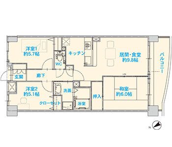 ライフハウス浦和のライフハウス（一般居室）のフロアマップ