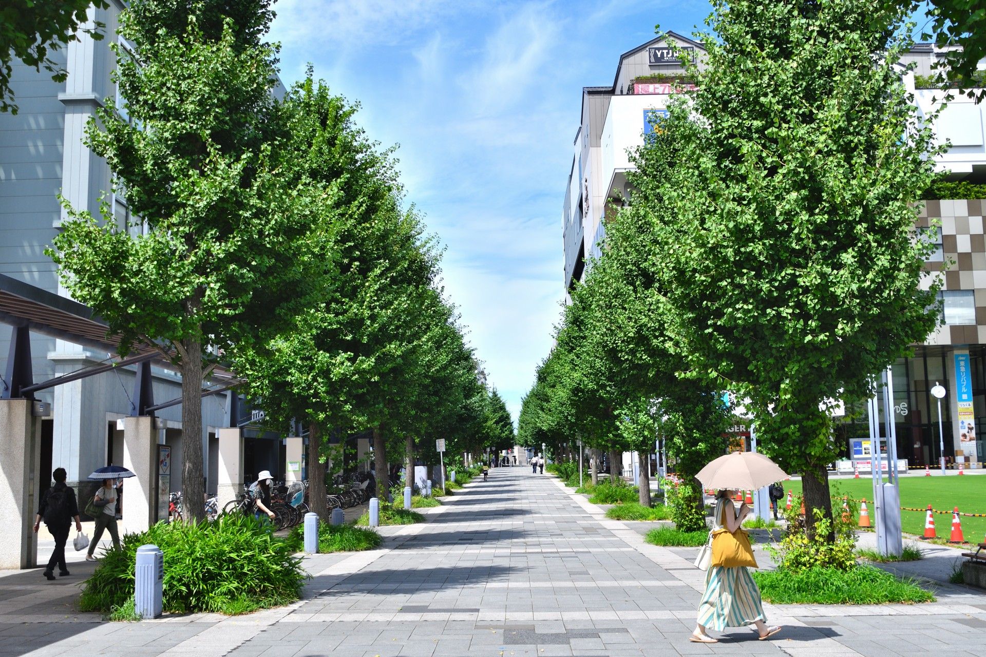 1階に駐車スペースを備えたマンションのような建物