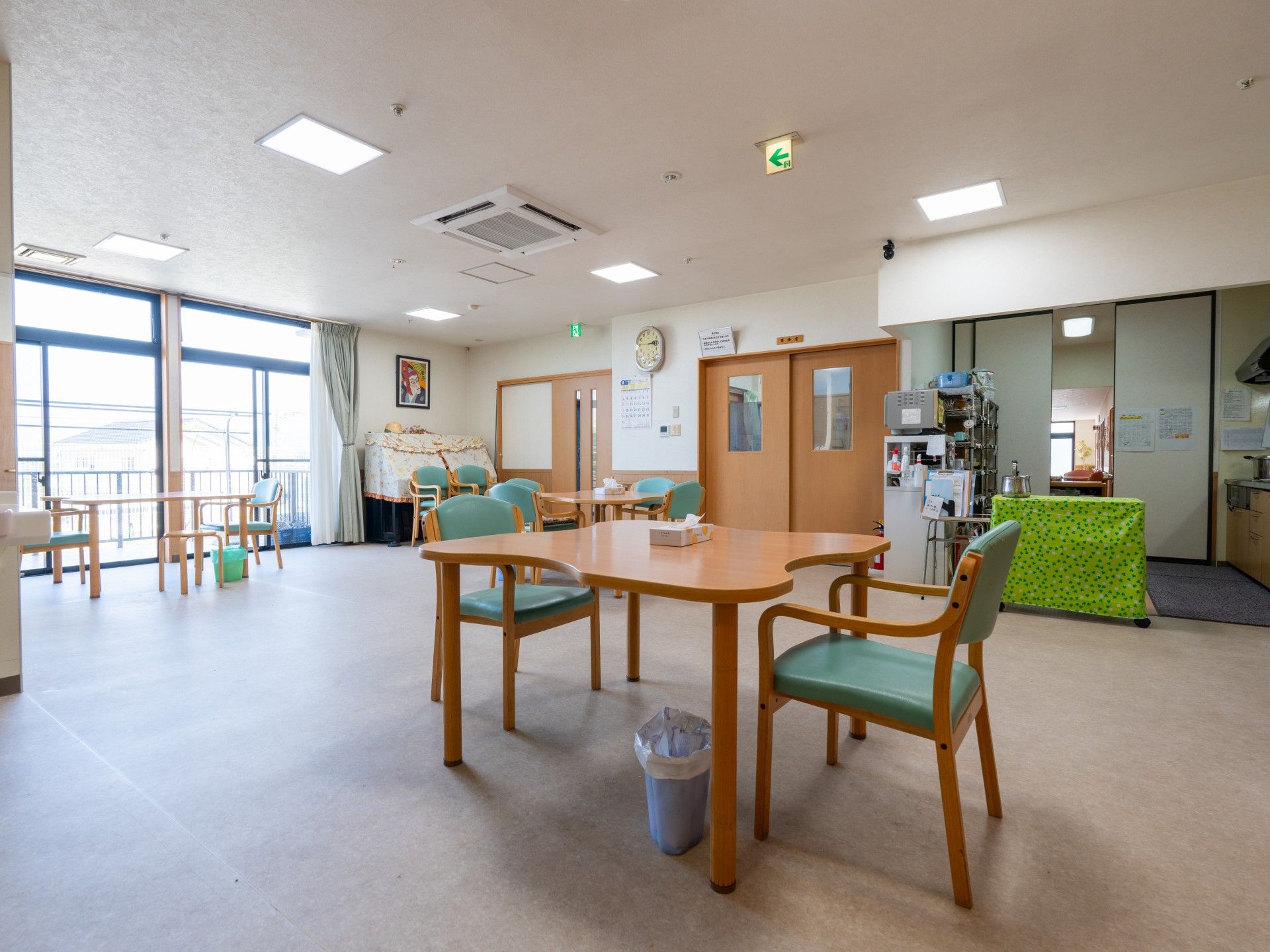 明るい共有スペース