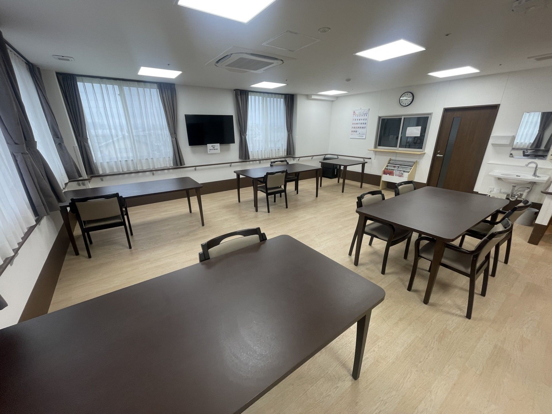 明るい共有スペース