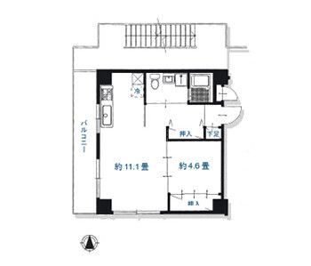 ライフ＆シニアハウス緑橋の間取り1の間取り図