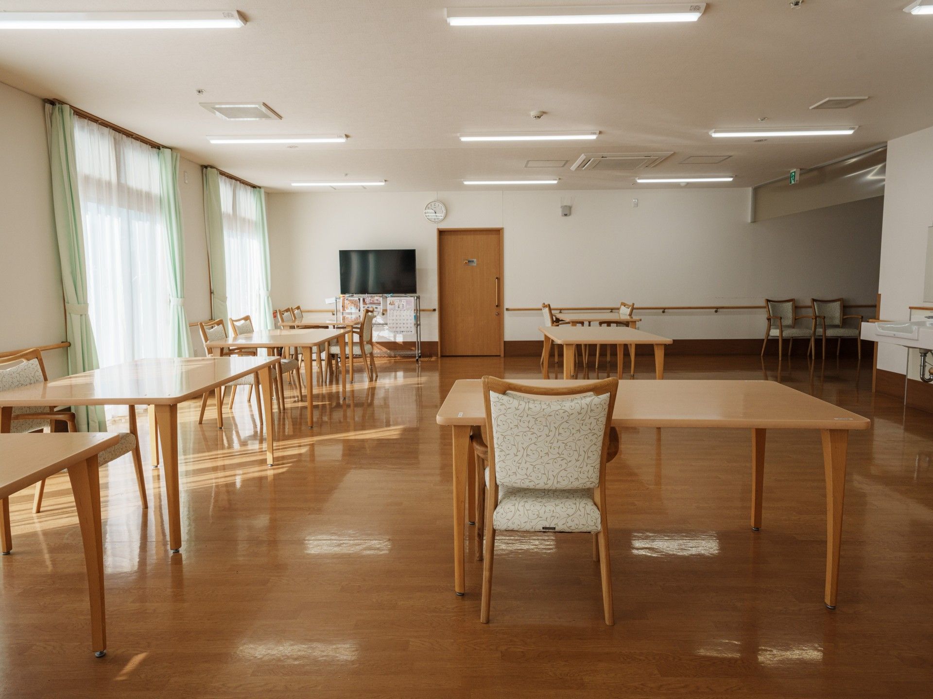 明るい共有スペース