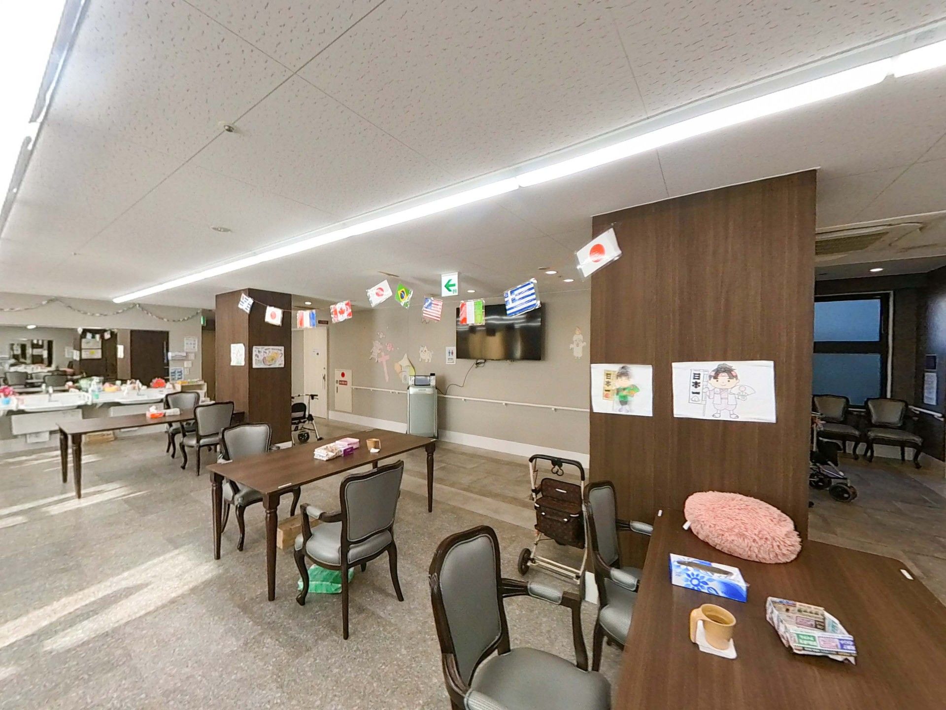 明るい共有スペース