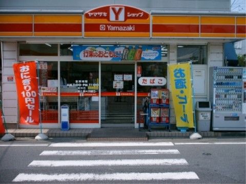 店の前に横断歩道があるコンビニエンスストアの外観