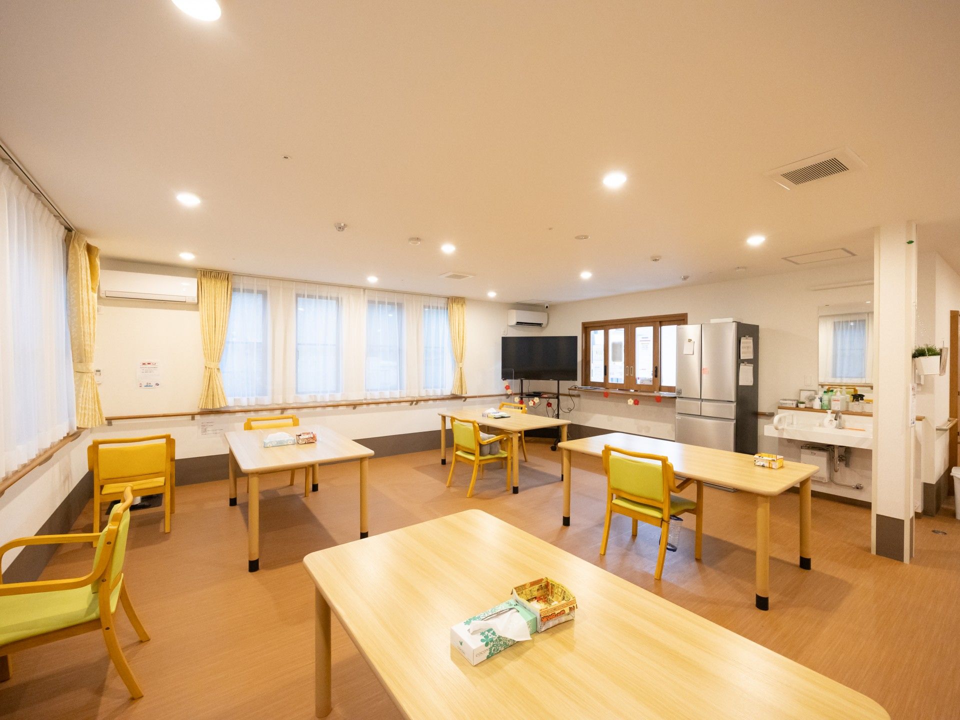 明るい共有スペース