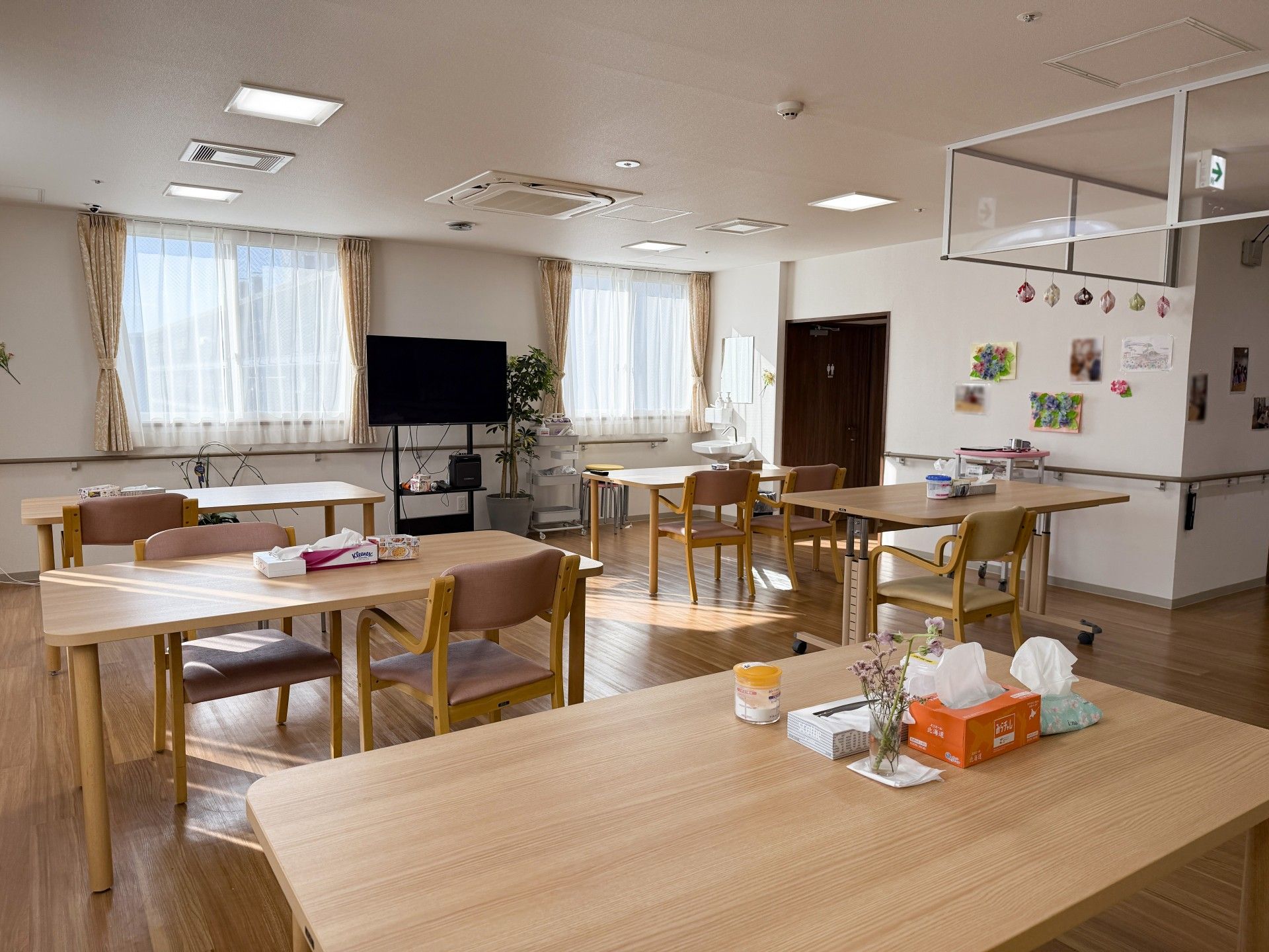 明るい共有スペース