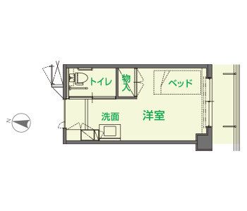 シニアハウス長居公園の間取り1の間取り図
