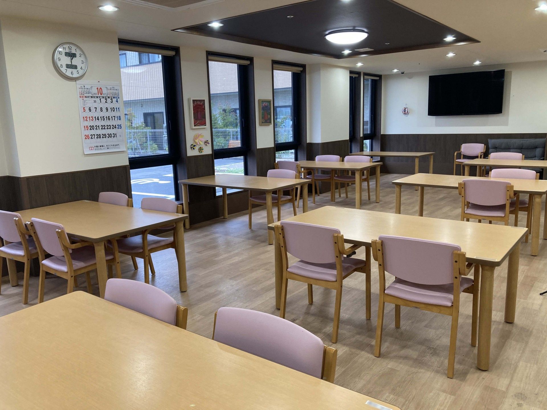 明るい共有スペース