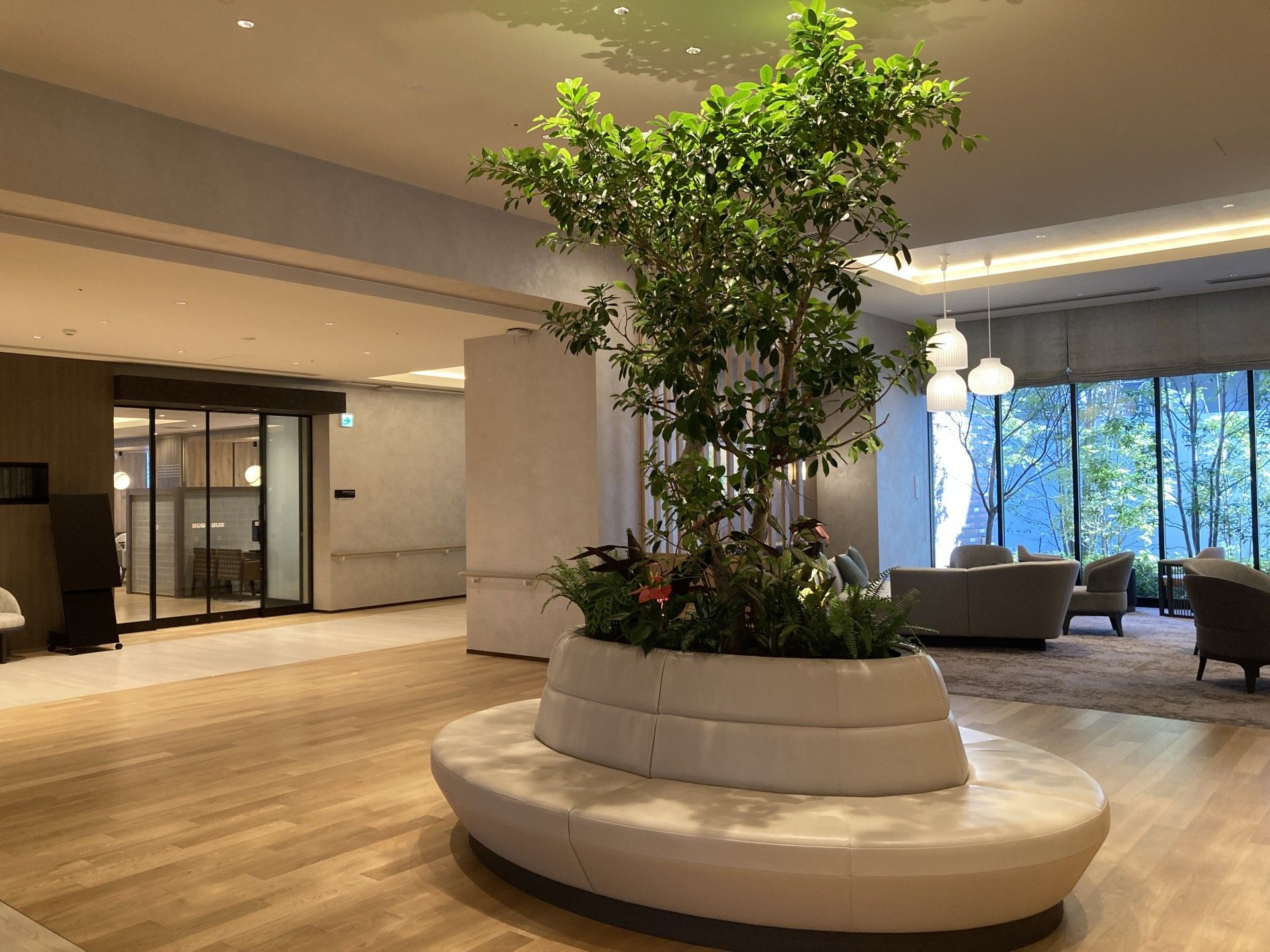 緑豊かなロビー