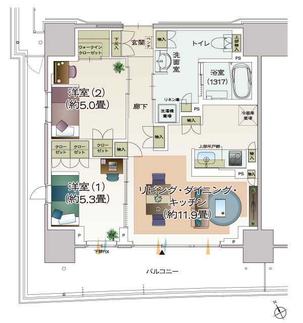 快適な間取りの住居
