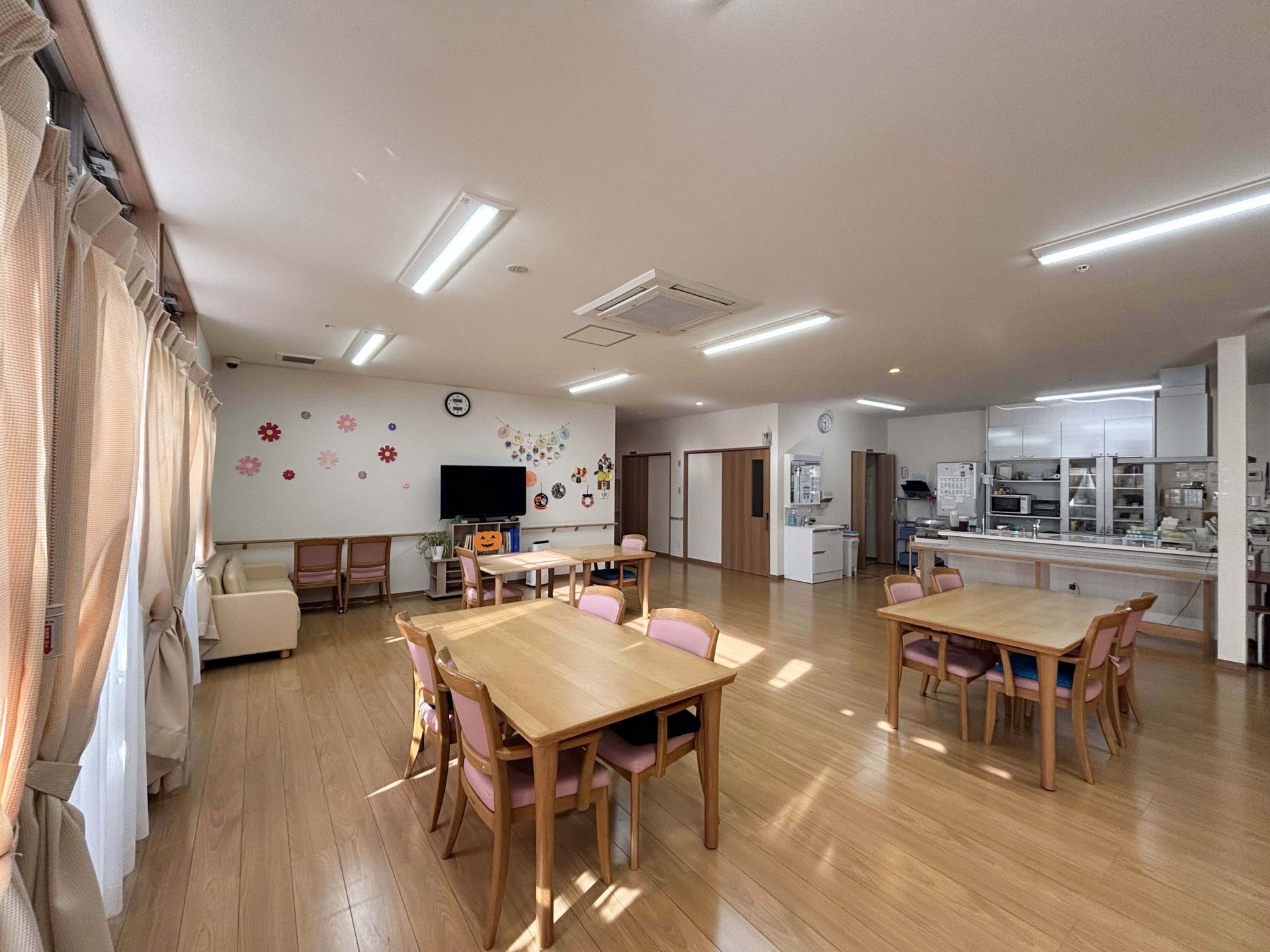 明るい共有スペース