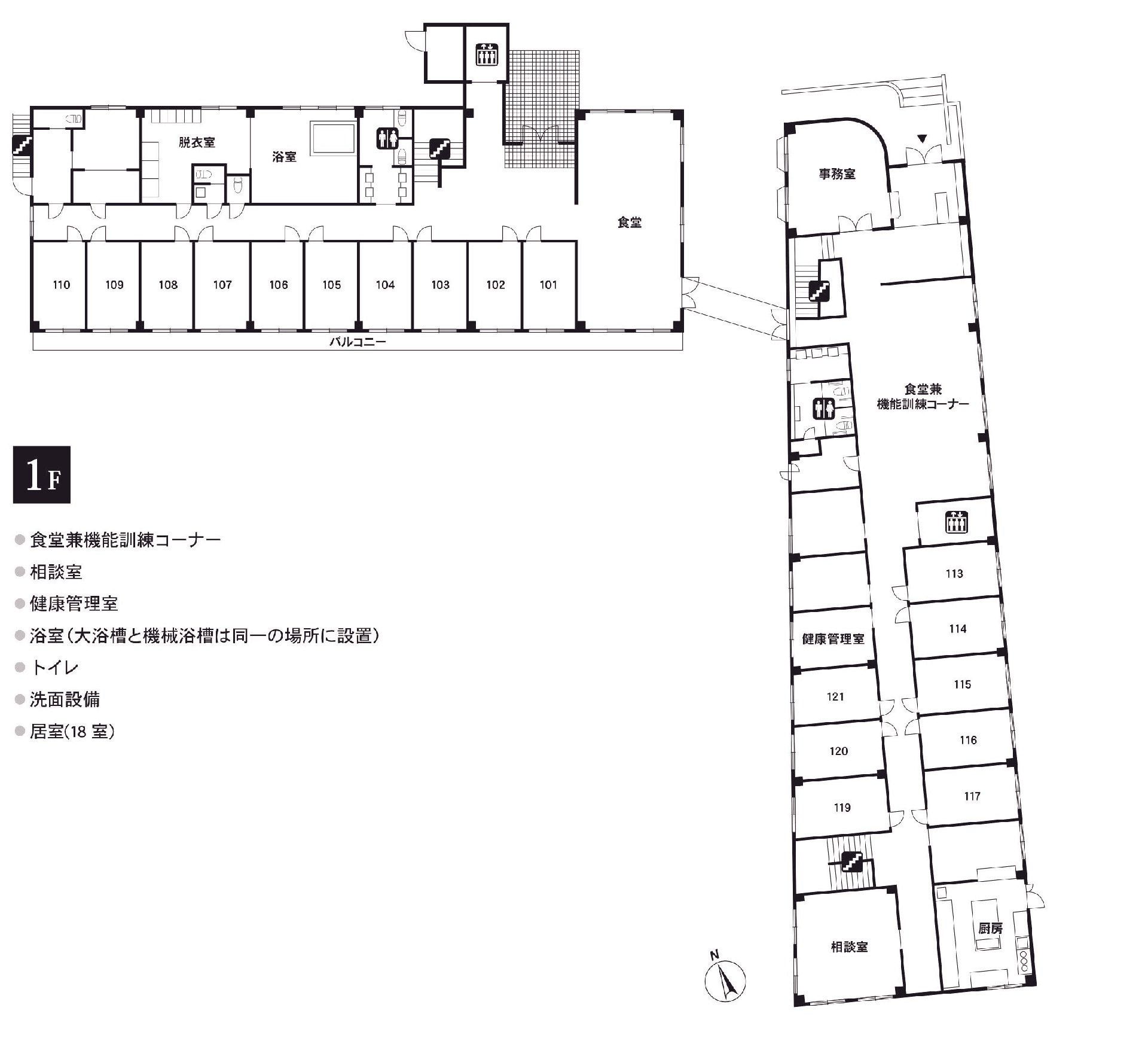 ライフコミューン豊島園の1Ｆのフロアマップ