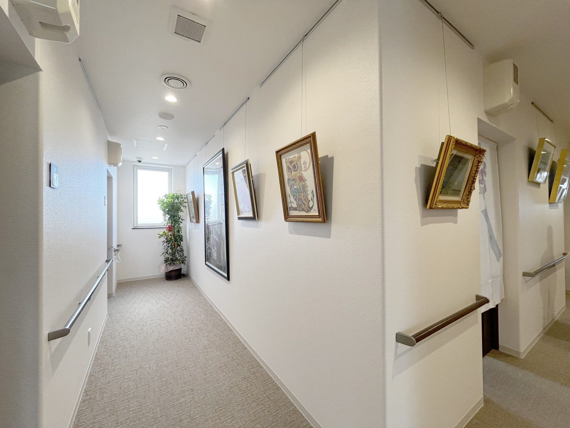 絵画が飾られた廊下