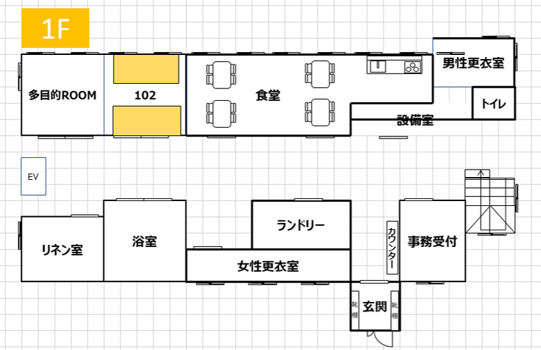 共有スペースのある居室