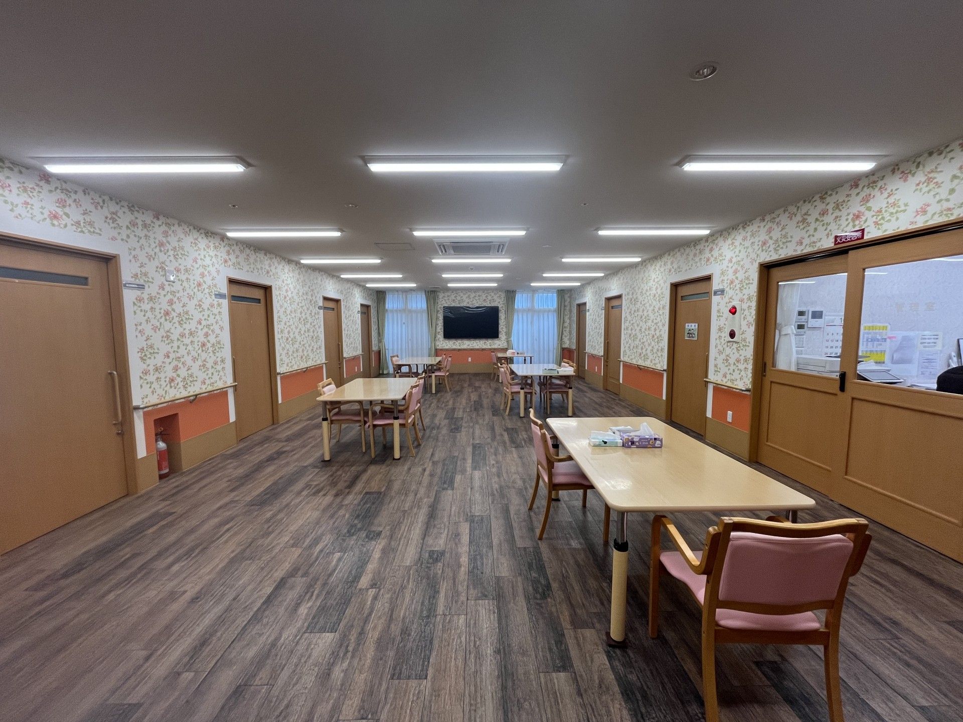 明るい共有スペース