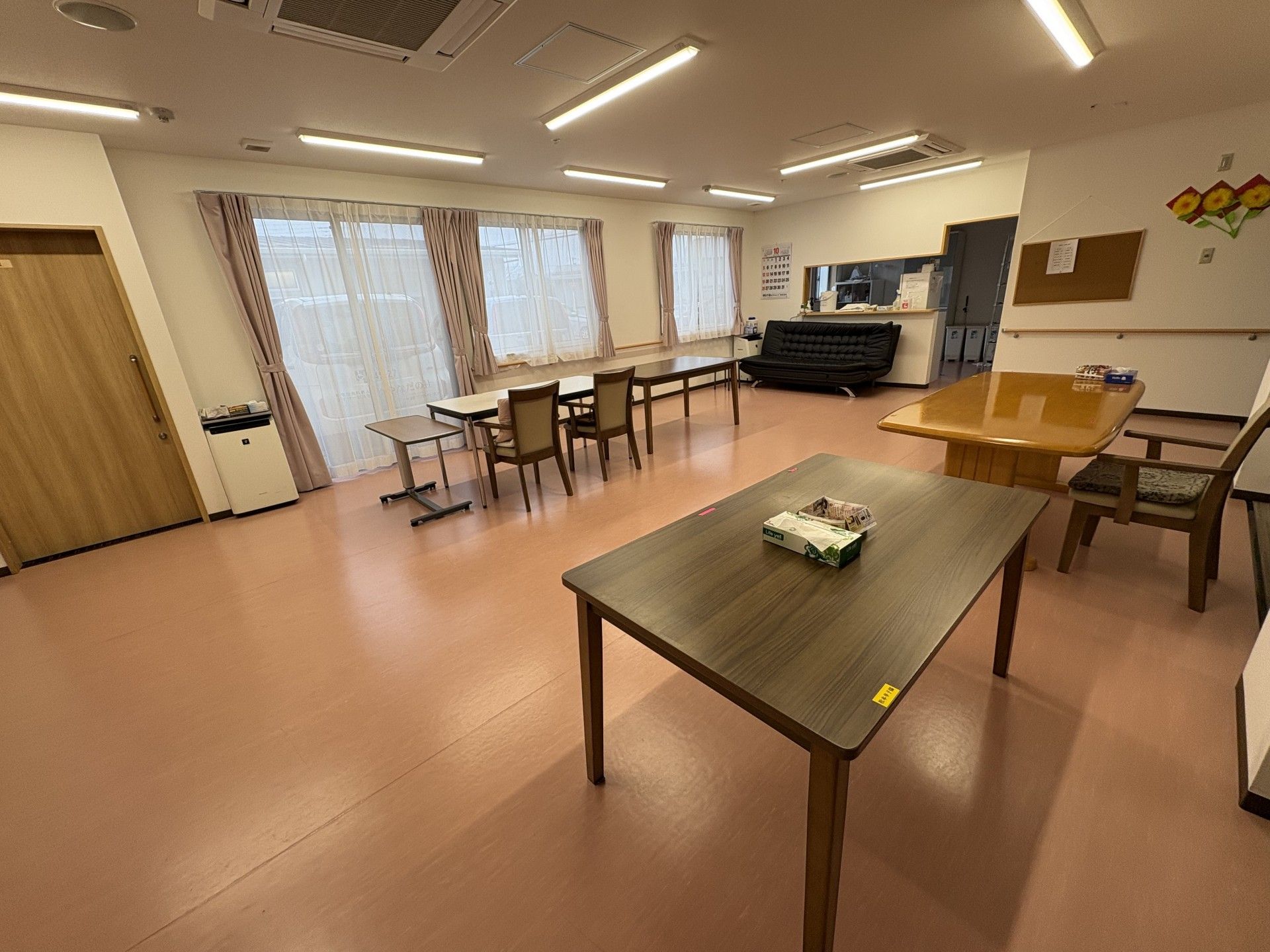 明るい共有スペース