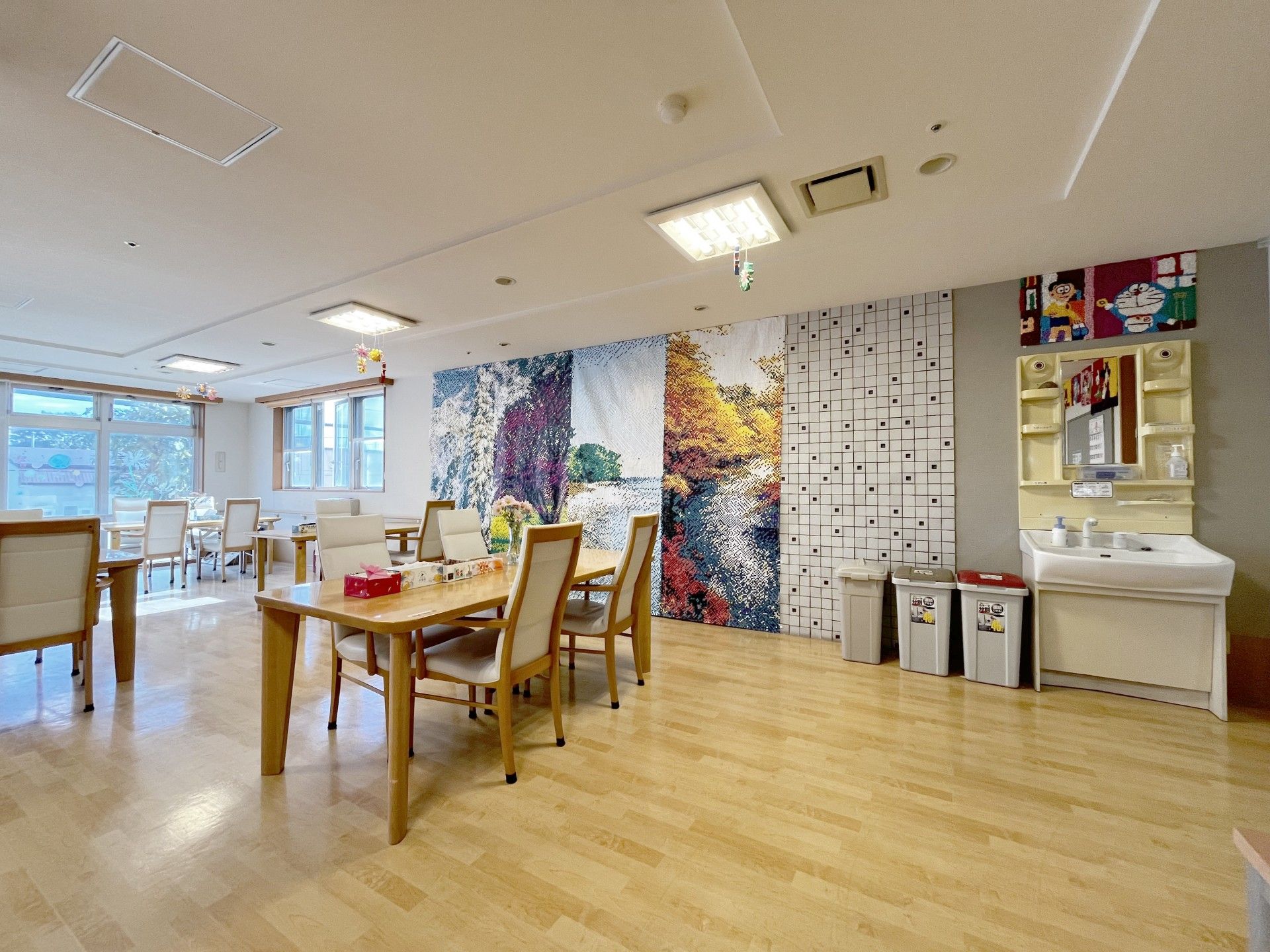 明るい共有スペース