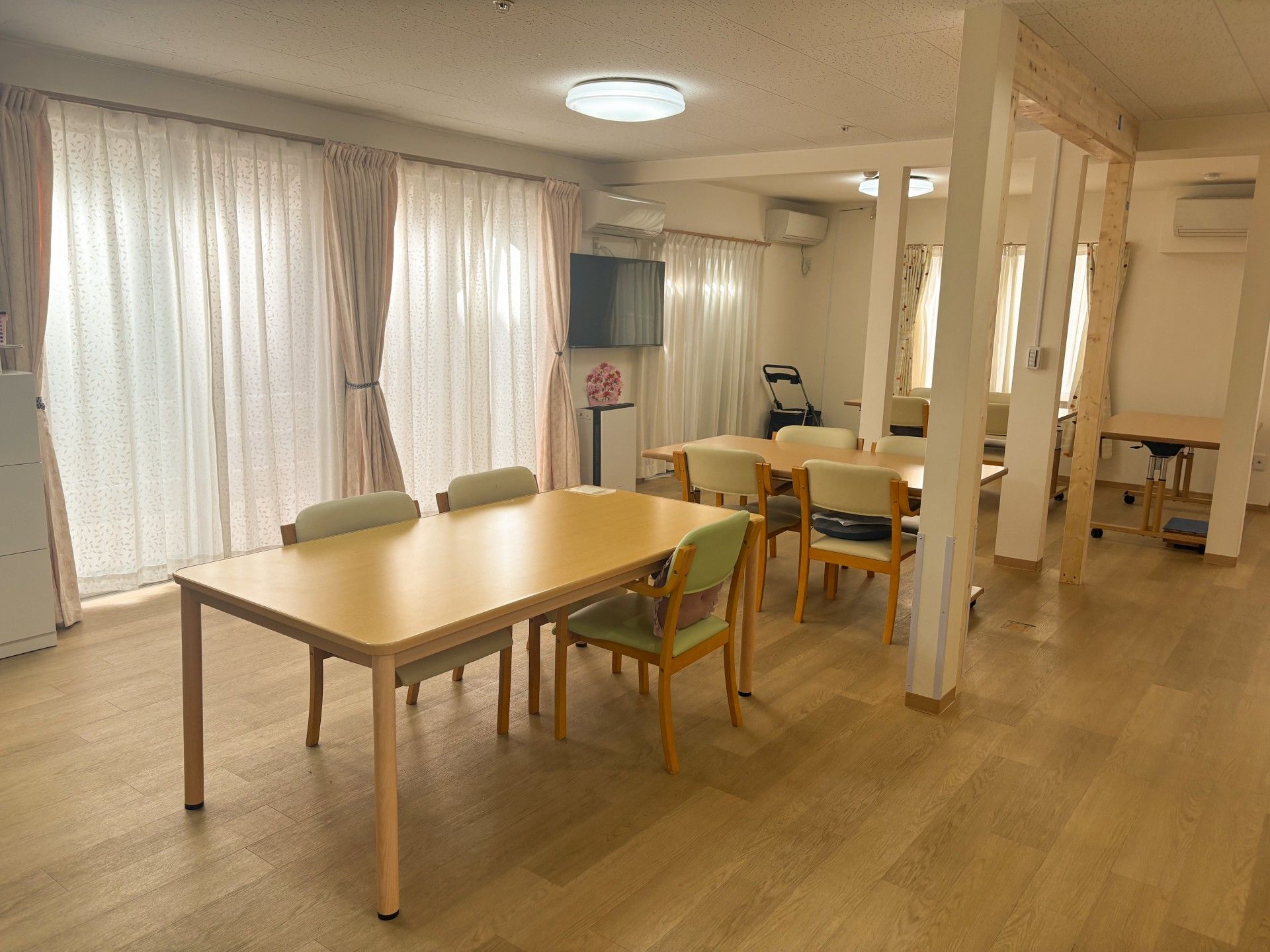 明るい共有スペース