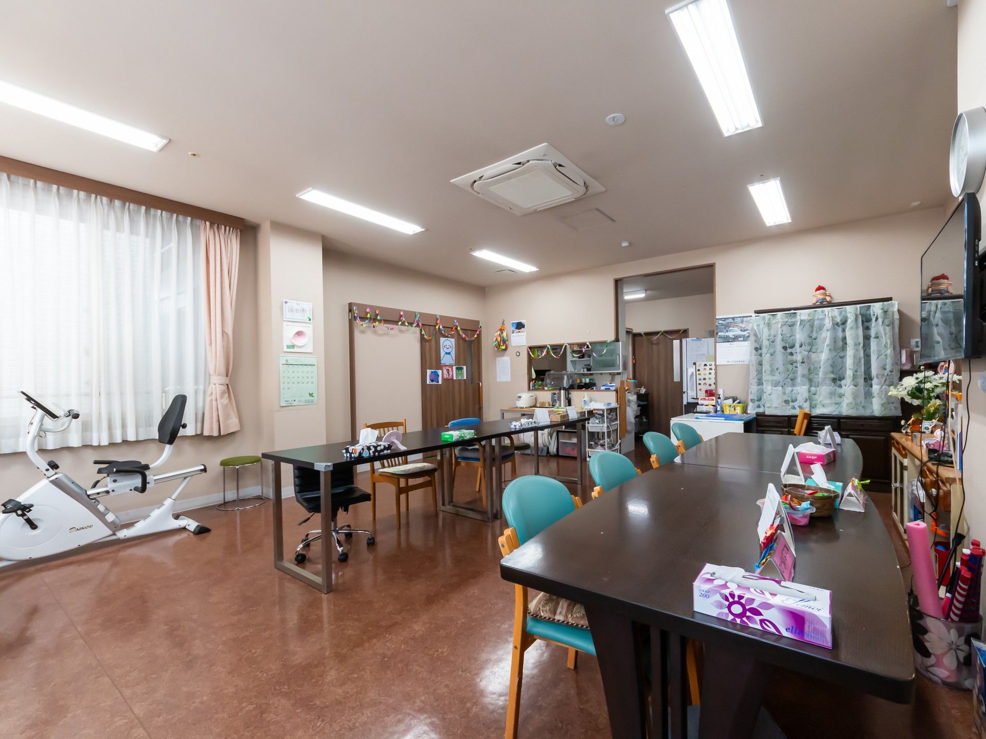 明るい共有スペース