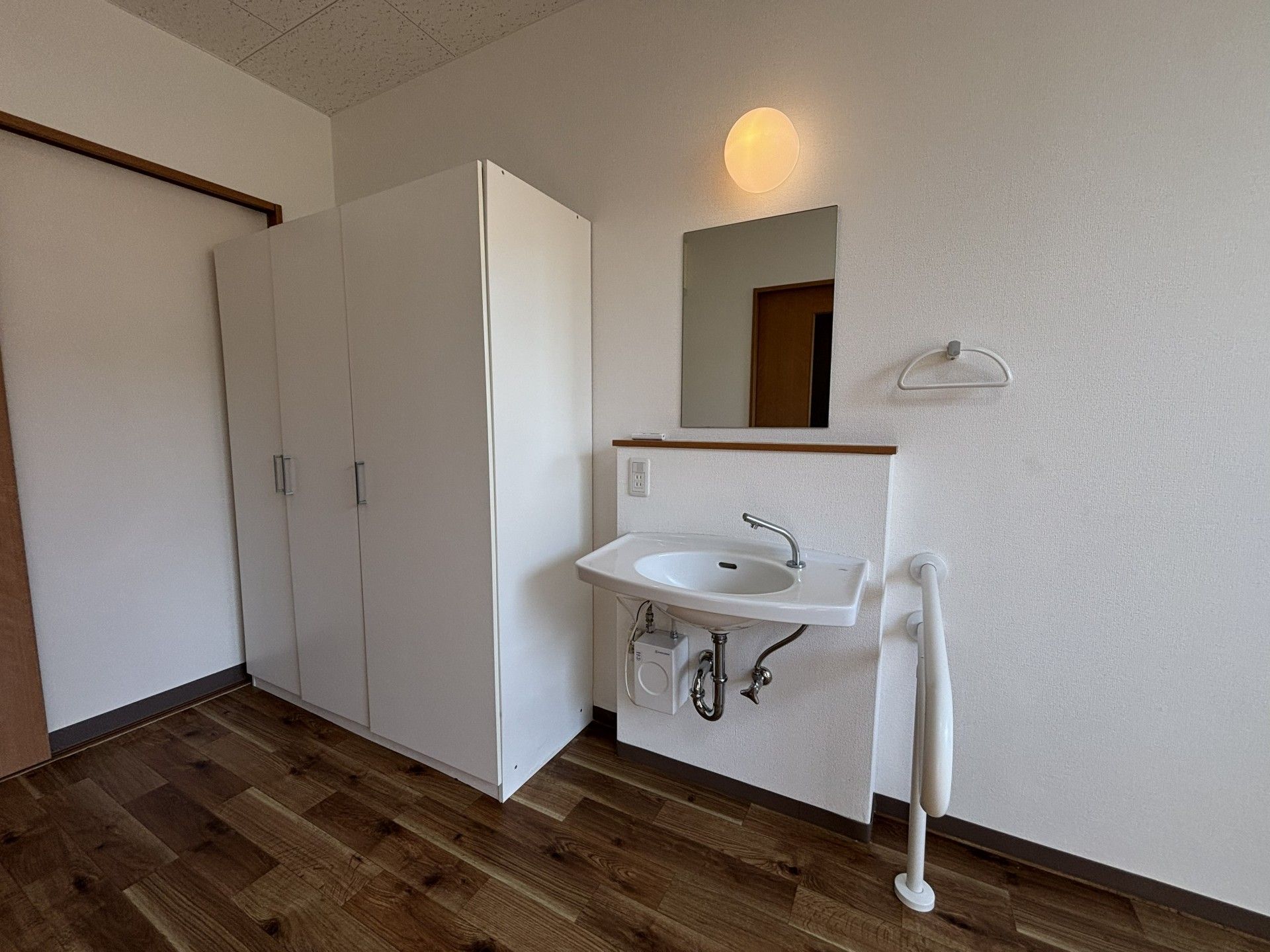 洗面台と収納のある部屋