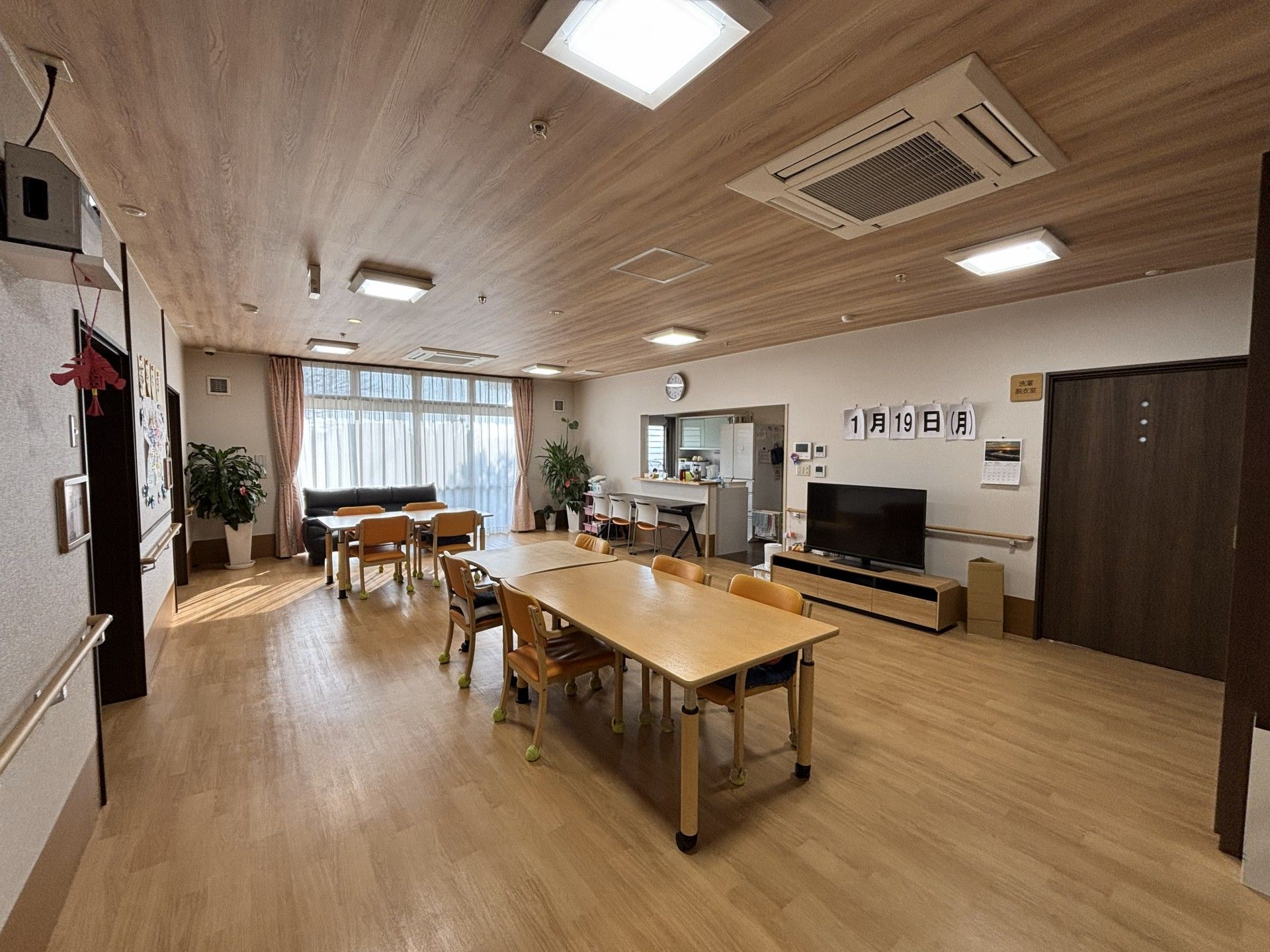 明るい共有スペース