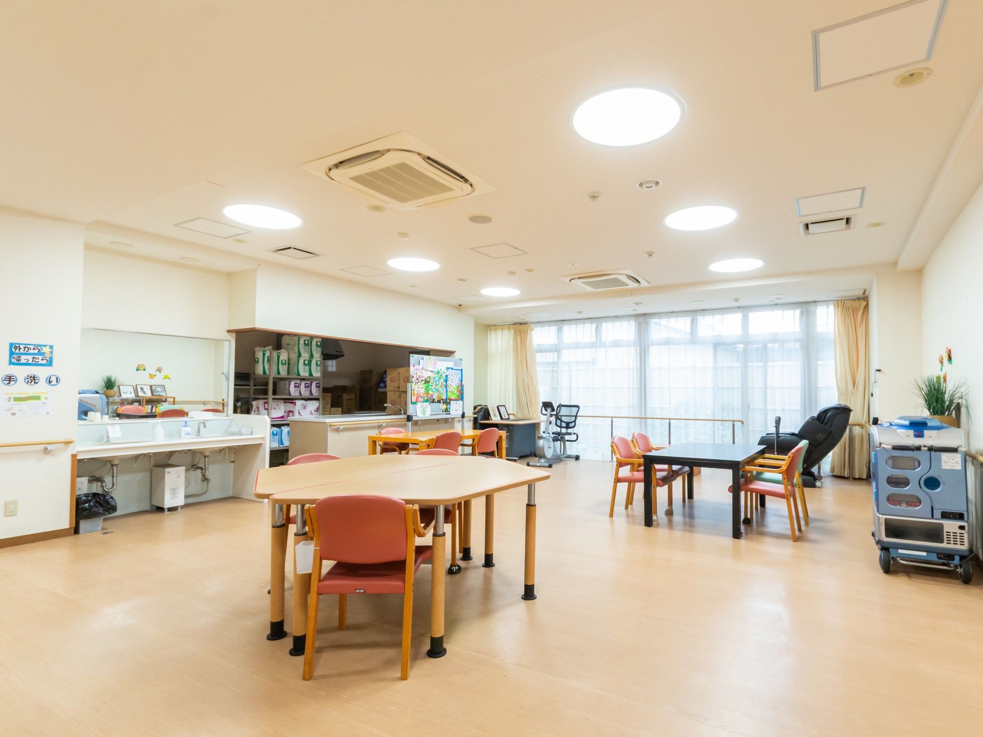 明るい共有スペース