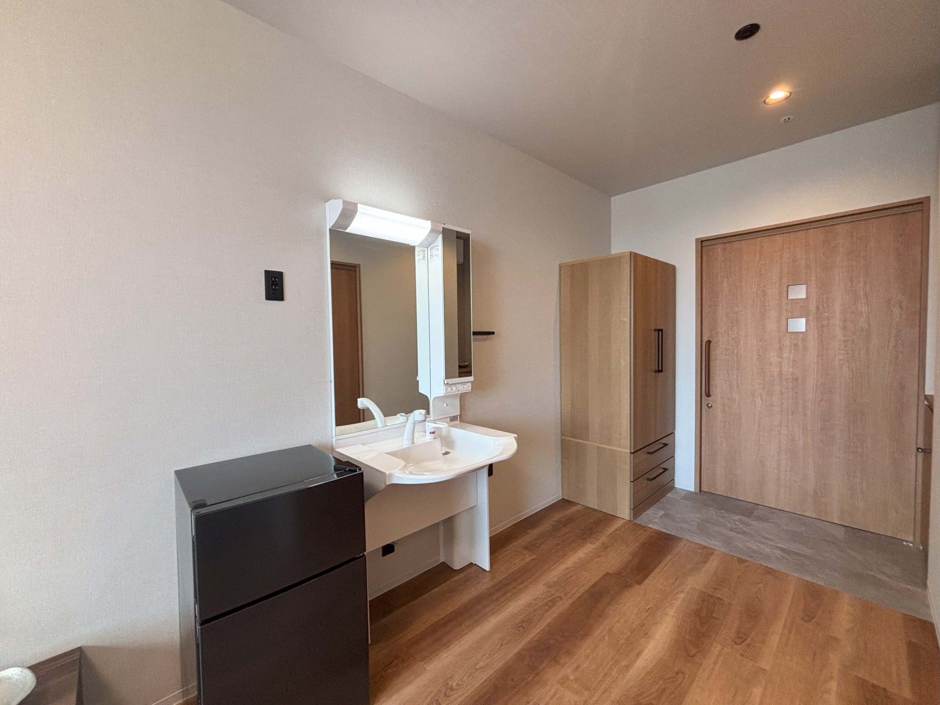 洗面台と収納のある部屋