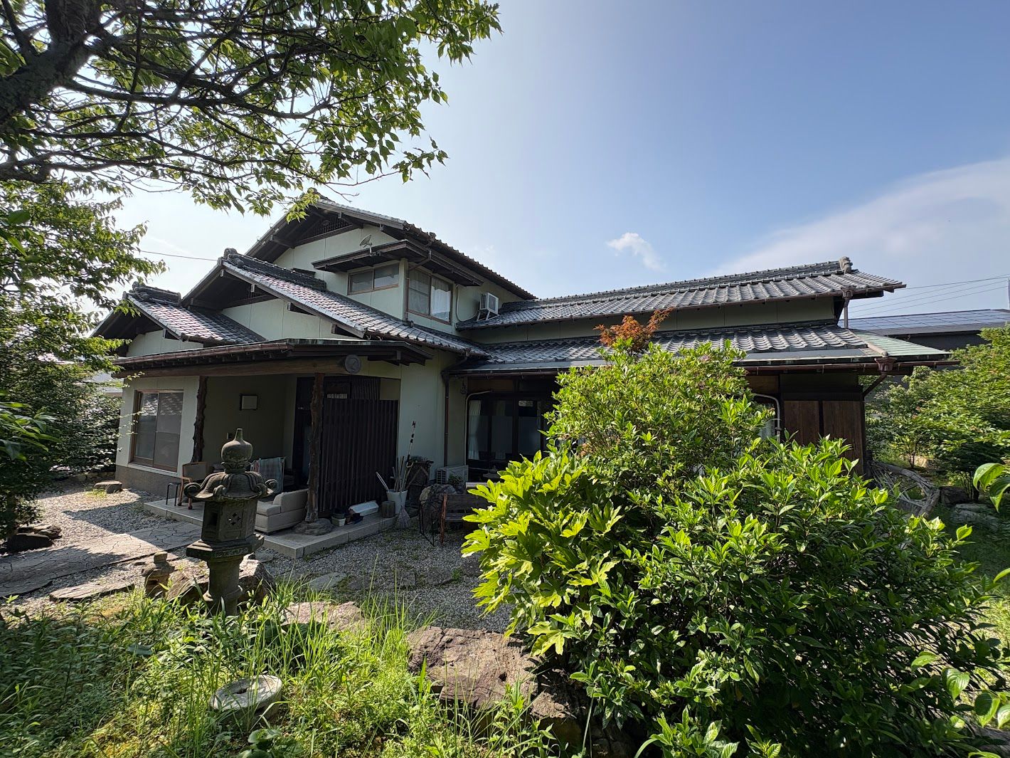 緑に囲まれた建物の外観