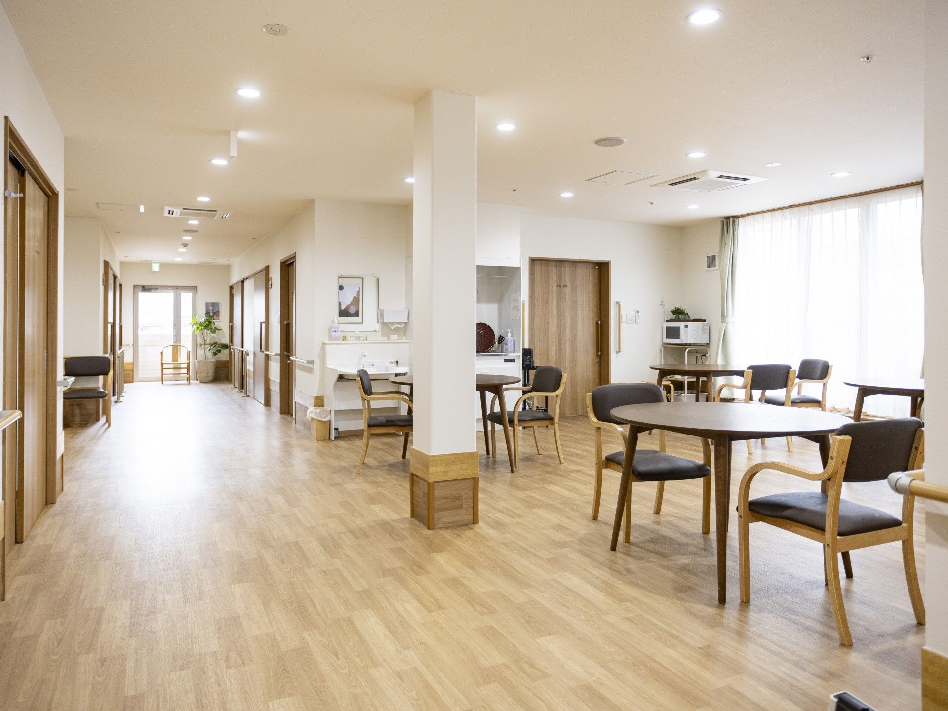 明るい共有スペース