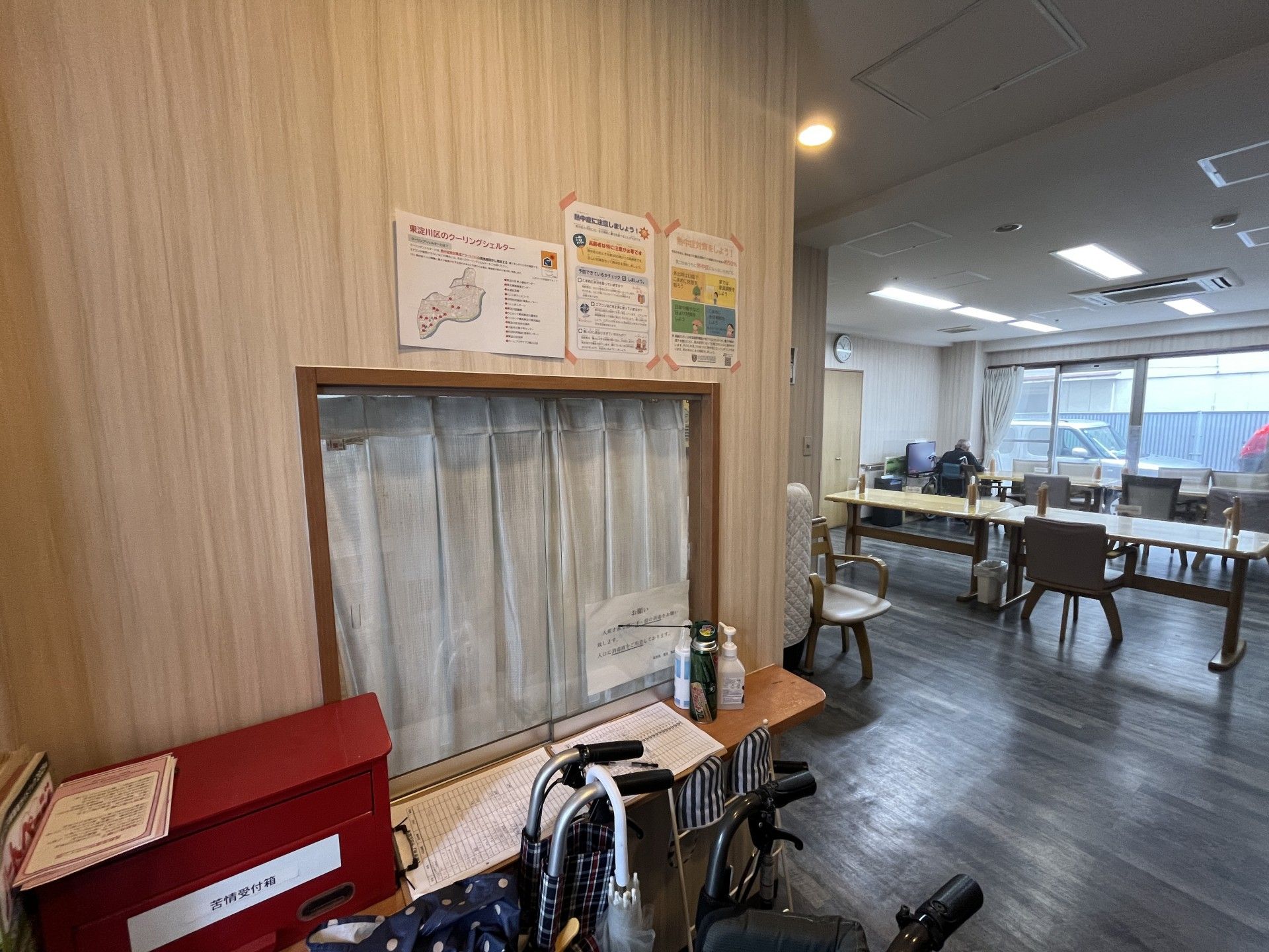 案内掲示板と共有スペース