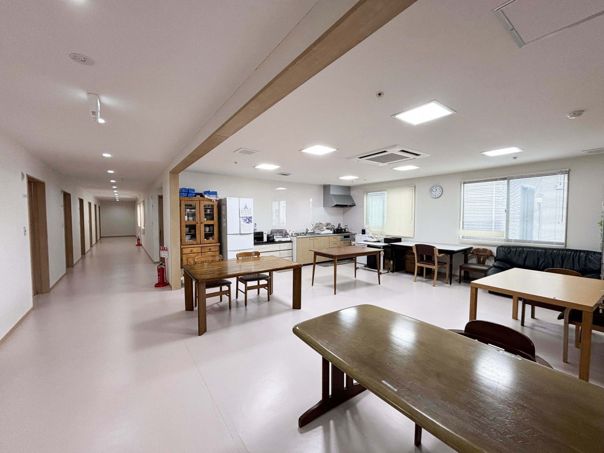 明るい共有スペース
