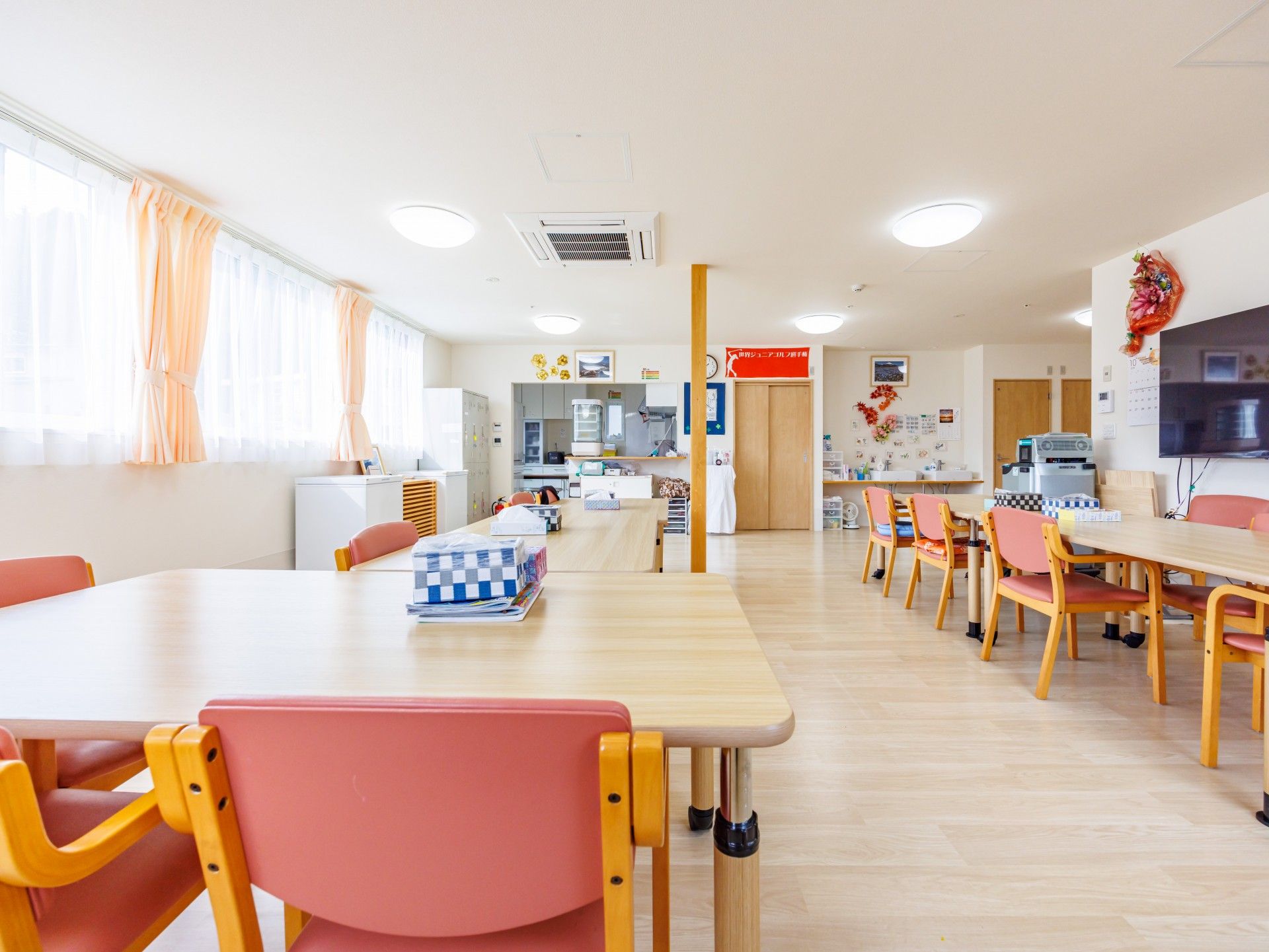 明るい共有スペース