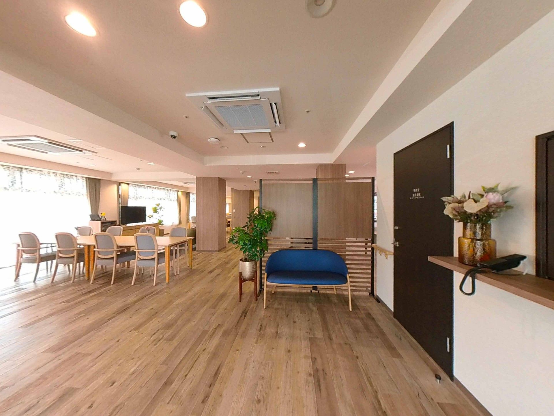 明るい共有スペース