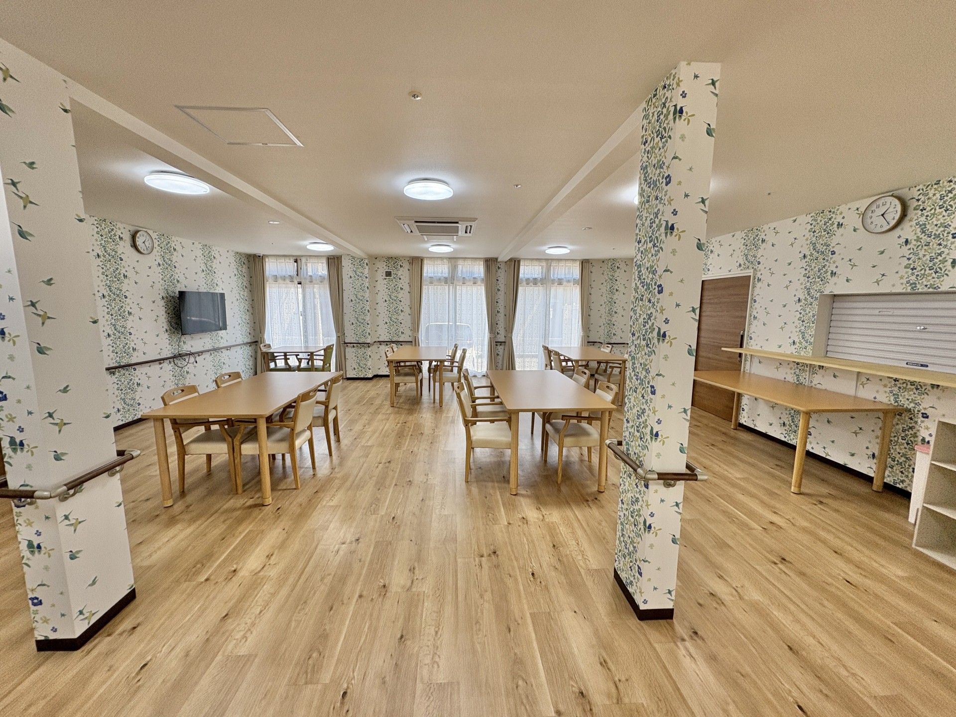 明るい共有スペース