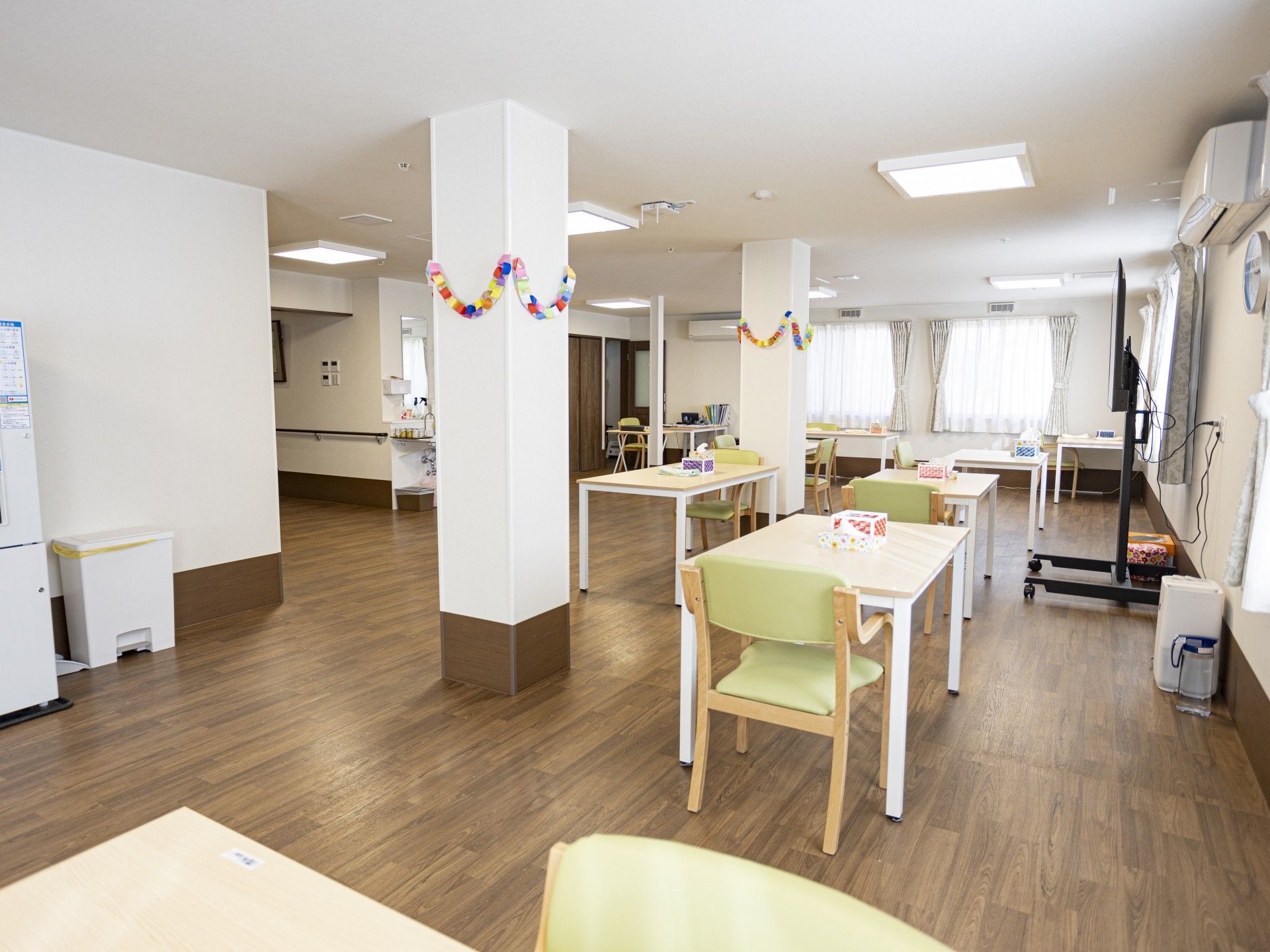 明るい共有スペース