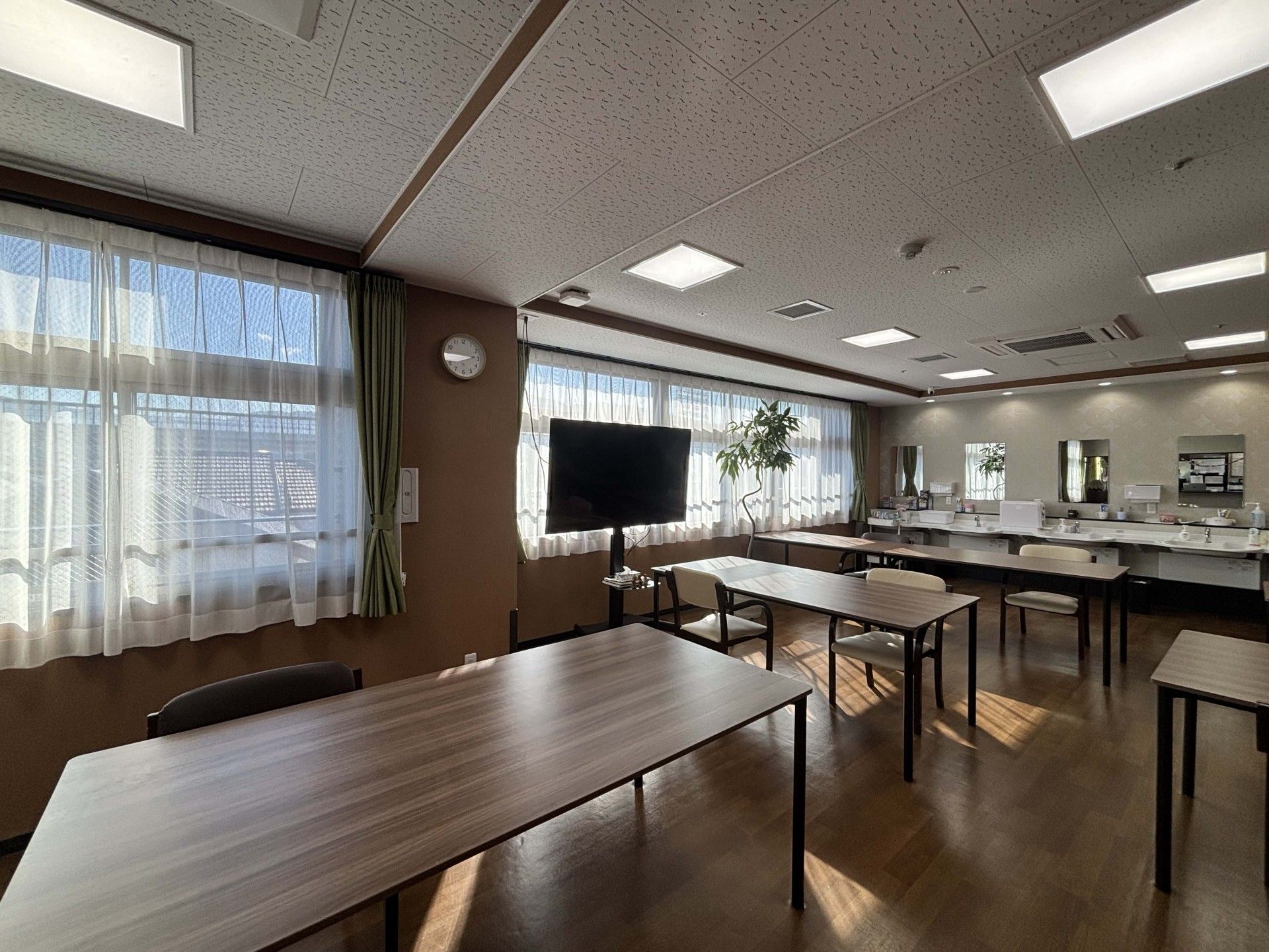 明るい共有スペース