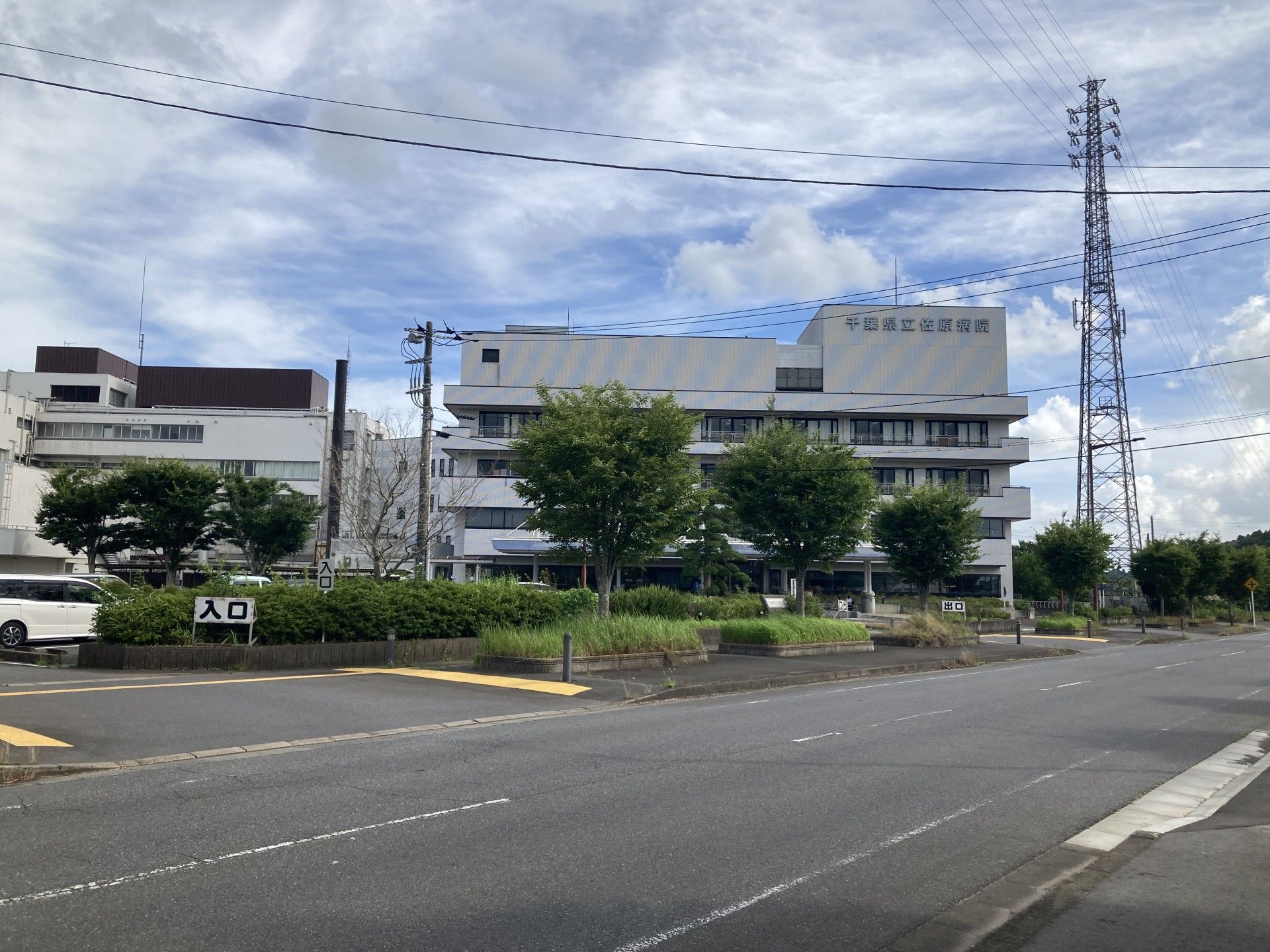 緑に囲まれた建物の外観