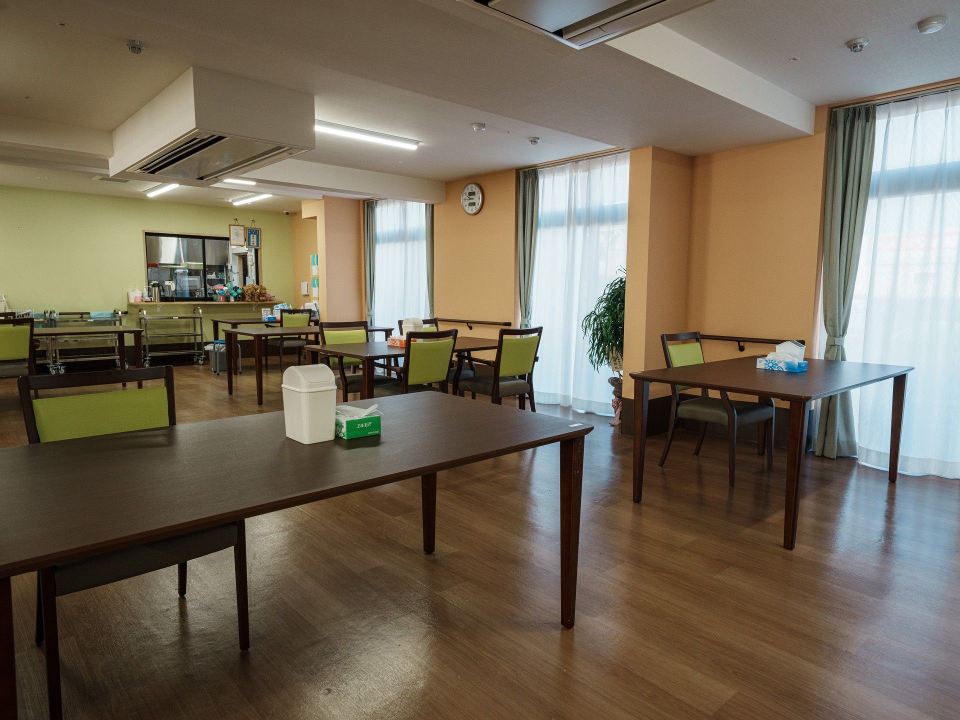 明るい共有スペース