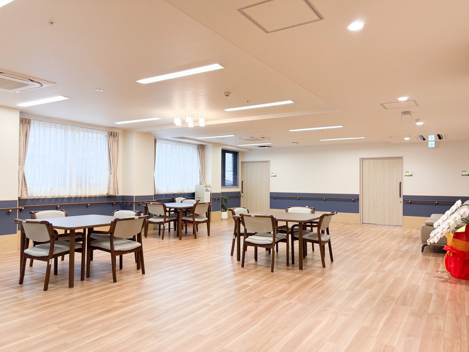 明るい共有スペース